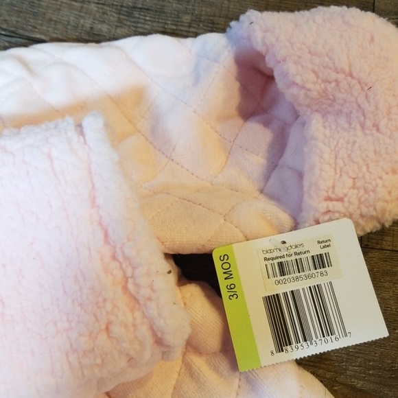 Little Me light pink quilted one piece pram suit - Picture 3 of 4
